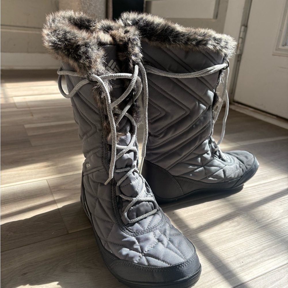 Columbia Women's Gray Fur-Lined Winter Boots